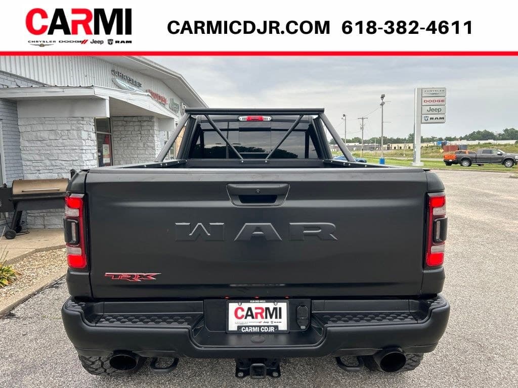 Rear view of the Ram TRX 6x6 with sport bar and TRX tailgate badge